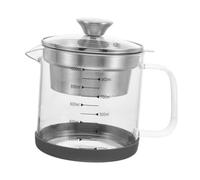 Zambuph Jarra de té helado, colador de alimentos con colador leche soja, malla extraíble para una mejor filtración, recipiente plano para jugo, jarra té acero inoxidable con escala