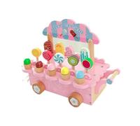 Zambuph Juego de Helados de para Madera Que fomenta el Juego Roles. Accesorios Cocina interactivos. Niñas y niños Pueden Aprender Conceptos básicos el Color. mostrador Helados. Regalo