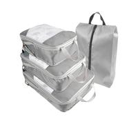 Zambuph Juego de Organizador de Equipaje 4 Piezas con Varios tamaños para un Embalaje eficiente, Cubos Embalaje compresión Viaje Tela Oxford, Gris