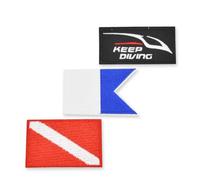 Zambuph Keep Diving Pack de 3 parches para planchar ropa parche bordado Scuba Dive Diver Kit de reparación tela con adhesivo, Negro Azul Rojo
