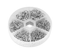 Zambuph Kit de anillos para llavero artesanal, conjunto de organización de llaves para el hogar, accesorios para llaves de coche y elementos esenciales para hacer joyas, anillos