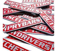 Zambuph Kit de Etiquetas magnéticas 3D para cajones de Herramientas: Organiza Tus Herramientas. Juego 12 Etiquetas para Fijar Cada Herramienta en su posición Correcta. Paquete 12 magnéticas, Rojo