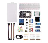 Zambuph Kit de iniciación de placa desarrollo WIFI ESP8266 ESP32 con lista clara para Kit iniciación completo placas pruebas diodos ABS, Paquete A, E58-1