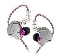 Zambuph KZ ZSN Pro Auriculares con Cable de 3,5 mm con micrófono Tipo L HiFi Gaming Sport Auriculares de Audio con Cable Largo para Llamadas, Púrpura Normal