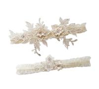 Zambuph Liga de novia con estampado floral de flores, decoración liga encaje delicadamente adornada con diamantes imitación que añade glamour para fiesta graduación, cinturón elástico para