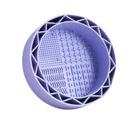 Zambuph Limpiador de brochas de maquillaje, tapete limpiador, soporte limpieza, herramienta compacta para limpiar brochas cosméticas, organizador portátil tapete silicona para almacenamiento