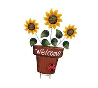 Zambuph Maceta de jardín con estaca y la palabra Bienvenido impresa. Práctico letrero de bienvenida. Accesorio para jardín. Fácil instalar. Maceta con estaca. Letrero para