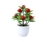 Zambuph Mantenimiento de bajo Costo para la Experiencia de Plantas Artificiales Plantas en macetas Artificiales Planta Falsa plástico decoración del hogar en macetas Falsas, Manzanas