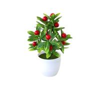 Zambuph Mantenimiento de bajo Costo para la Experiencia de Plantas Artificiales Plantas en macetas Artificiales Planta Falsa plástico decoración del hogar en macetas Falsas, Fruta del árbol Zhaocai