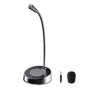 Zambuph Micrófono de cuello de cisne universal para grabación dictados, micrófono para videojuegos, conferencias, captura audio 360 grados sin ángulo muerto, cuello cisne ajustable para