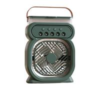 Zambuph Mini enfriador de aire con luz LED nocturna, interruptor de tiempo pulverización Fornano, Para máscara extraíble, cinco boquillas, ABS, mini enfriador aire doméstico, verde