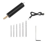 Zambuph Mini taladro eléctrico pequeño USB, Motor de precisión para velocidad de rotación rápida, carcasa aleación aluminio, portátil, USB, negro