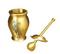 Zambuph Mortero y maja portátiles, herramienta pequeña, hermoso acabado en cobre, eficiente para triturar especias, ajo, jengibre, pimienta, granos de café, juego de mortero y maja, olla cocina para