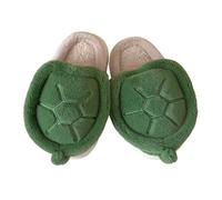 Zambuph Pantuflas cálidas y sin cordones, con una linda tortuga de peluche, cómodas, ligeras y divertidas, antideslizantes para casa, para interior y exterior. Ideales para el, Verde, 36 37
