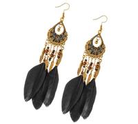 Zambuph Pendientes bohemios con borlas, juego de pendientes colgantes largos, 1 par de capas, elegante, multicolor, estilo moderno, regalos cumpleaños, Antiguo oro negro