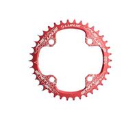 Zambuph Platos Anchos y Estrechos prácticos, Rueda de Cadena de 34T, Piezas Placa Dientes Impermeables a Prueba Herrumbre, Accesorios Bicicleta Anillo Cadena única, Rojo, 38T