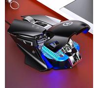 Zambuph Ratón con Cable, iluminación RGB, contrapeso magnético, Cola abatible, ergonómico, 7 Botones programables, para Gamers Que liberan el estrés, 7 Botones programables, dpi Ajustable