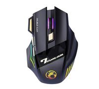 Zambuph Ratón óptico inalámbrico de 2,4 GHz, luz de respiración RGB, Ordenador Juegos, ratón inalámbrico, Ajustable, 1200/2400/3200DPI, portátil