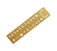 Zambuph Regla multifunción de latón creativa portátil, marcas claras para diario de balas, fácil leer, precisión para álbumes recortes, Números oro