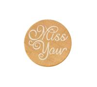 Zambuph Sello de Para madera con palabras de felicitación forma redonda, invitación Festival, álbumes recortes, decoración papeles y letras para niños, Te extraño