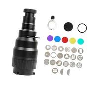 Zambuph Snoot de proyección fotográfica con 21 gobos y Filtro de Color. Retratos creativos y bodegones. Snoot óptico cónico con Filtro 5 Colores y Lente óptica 21 gobos.