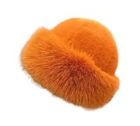 Zambuph Sombrero cosaco, sombrero ruso, cálido de piel sintética para invierno, para viajar, montar a caballo, snowboard, naranja, Naranja, para 60CM