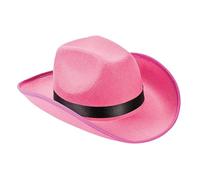 Zambuph Sombreros de vaquera, gorra decorativa, sombrero de jazz, sombrero vaquero occidental para hombres, mujeres, adolescentes, novia, Para blanco y negro, Rosa, 40x33x14cm