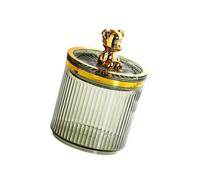 Zambuph Soporte Moderno para Almohadilla de hisopo de algodón para Maquillaje Escritorio, encimera baño, con Tapa, Elegante y Funcional, Verde, 9x13.5 cm