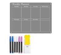 Zambuph Tablero acrílico de borrado en seco, calendario magnético seco, tablero magnético de borrado en para nevera, fácil, Semanal 40 * 30cm