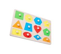 Zambuph Tablero de para Madera para césped, Juguetes para Aprender Formas y Colores, Juguete Cuadrado de Tres Agujeros, 12 Hoyos