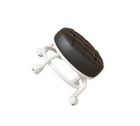 Zambuph Taburete bajo con Ruedas para casa, Oficina, salón de Belleza, cómodo cojín y fácil Movimiento con polea de acción rodante Suave, Taburete para peluquería, Cocina, Negro, 26x23cm