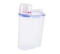 Zambuph Tarro cuadrado con tapa a prueba de polvo para detergente de ropa, contenedor de polvo transparente para una fácil visibilidad, contenedor decorativo para lavandería,