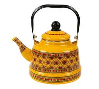 Zambuph Tetera de cerámica esmaltada con diseño floral, de 5 l, porcelana, ideal para calentar agua en la cocina, duradera y práctica, Amarillo, Estilo B