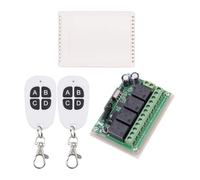 Zambuph Transmisor Receptor Universal para Puerta de Garaje, CC 12V, 4 Teclas, relé de 4 Canales, Controlador Interruptor Control Remoto inalámbrico