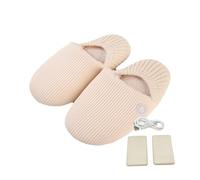 Zambuph Zapatillas eléctricas 3 segundos de calor pies calientes rápidos algodón seguro con batería fregona de algodón térmico para el hogar, talla niña 34-39