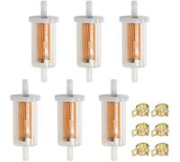 ZAMDOE 6 filtros de combustible universales de alto flujo de 1/4 pulgadas en línea para cortacésped, tractor, motocicleta, para Briggs & Stratton 695666 845125 5065 5065D 5065K 691035 493629