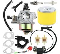 ZAMDOE GX340 GX390 Kit de carburador de Repuesto para Honda GX 390 GX390 GX340 GX 340 13HP 11HP GX340U1 GX340R1 GX340K1 WT40XK1 WT40XK2 Motor de cortacésped generador, con Bobina de Encendido