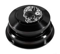 ZAMETTER Auriculares de aleación de aluminio para bicicleta de montaña con rodamientos de doble cartucho para carretera y MTB, tubo de dirección cónico, acabado negro (44-55 mm)