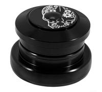 ZAMETTER Auriculares de aleación de aluminio para bicicleta de montaña con rodamientos de doble cartucho para carretera y horquilla delantera MTB, tubo de dirección cónico, acabado negro (horquilla 44