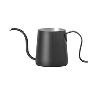 ZAMETTER Cafetera hecha a mano de acero inoxidable de 250 ml con cuello de cisne para verter sobre cafetera, resistente al calor, para preparación manual (negro)