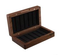 ZAMETTER Caja de pesca con mosca de 14 x 8,5 x 4 cm, hecha a mano, caja de almacenamiento de moscas de nogal de doble capa de espuma, organizador de gancho de pesca, colección de moscas, chaleco