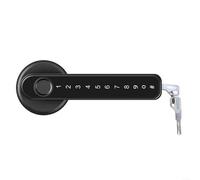 ZAMETTER Cerradura de puerta inteligente con huella dactilar y contraseña Entrada sin llave para Tuya App Control remoto Aleación de zinc Cerrojo electrónico para puerta de vidrio de madera Negro
