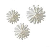 ZAMETTER Decoraciones navideñas de copo de nieve, copos de nieve blancos 3D, decoración colgante de copo de nieve, adornos de Navidad para el hogar, ventana, fiesta, boda (E)