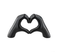 ZAMETTER Estatua de mano dorada en forma de corazón decorativo para estante de escritorio, sala de estar, dormitorio, organizador de llaves, escultura de amor moderna, decoración del hogar (negro)