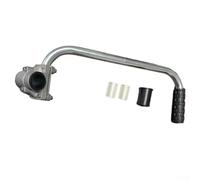 ZAMETTER Extensión de mango de recortadora de cuerda de césped, agarre ergonómico, aleación de aluminio, ajustable, forma C y S para comedor de césped, patio, jardín, granja, paisajismo, plata, 15 x 5