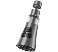 ZAMETTER Filtro de grifo de acero inoxidable 316 con pulverizador giratorio de 720 grados y 3 modos para ahorrar agua a prueba de salpicaduras, cabezal de grifo de fregadero de cocina, plateado (B)