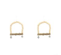 ZAMETTER Juguete de columpio de loro, cuentas de madera de pimienta (2 | Jaula para pájaros de madera de pimienta natural, accesorio para loros, periquitos, cacatúas, conures, 12 x 20 cm