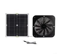 ZAMETTER Kit de ventilador de escape alimentado por energía solar, 50 W, 28,5 x 28 cm, ventiladores de escape solares con red de protección de metal, ventilador de ventilación con panel de motor