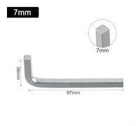 ZAMETTER Llave de cabeza cuadrada L para herramienta con forma para tornillo cuadrado de 4 puntos, acero al cromo vanadio, 310 mm de longitud (7 mm)