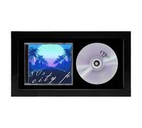 ZAMETTER Marco de CD de madera maciza para colgar en la pared, marco de exhibición de CD firmado de escritorio, marcos de madera para álbum de CD, marco de madera hecho a mano con protector